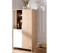 Armoire 2 Portes Et 1 Niche Avec Claustra En Bois Décor Chêne Suave - Tokyo Blanc/marron TU