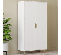 IDMarket - Armoire 2 Portes Helsinki scandinave Blanc penderie 80 cm avec étagères Rangement Maxi capacité