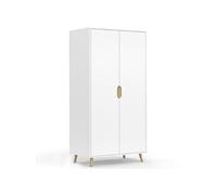 IDMarket - Armoire 2 Portes Helsinki scandinave Blanc penderie 80 cm avec étagères Rangement Maxi capacité