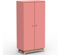 Armoire 2 portes Madavin avec pieds en bouleau (coloris au choix)