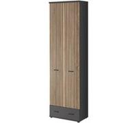 Armoire 2 Portes "Marco" 203cm Naturel & Gris Beige G