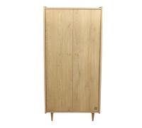Sauthon – Armoire 2 portes My Love – Pieds bois, poignées métal, décor chêne marron