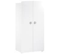 Armoire Enfant | Meuble Rangement Enfant 2 Portes | Bouton étoile Gris Basic | 85 x 175 x 56 cm | Fabriqué en France | Babyprice par Sauthon