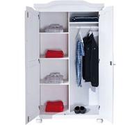 Inter Link - Armoire fonctionnelle - 2 portes - 5 niches - Avec penderie - Armoire en pin massif - Blanc vernis - Largeur :104cm Profondeur :56cm Hauteur : 180cm - Hedda