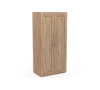 IDMarket Armoire 2 portes bois et noir