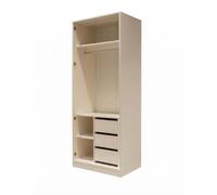 Armoire 2turiger avec tiroirs, couleur beige, style moderne, fonctionnelle