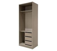 Armoire 2turiger avec tiroirs, couleur beige, style moderne, fonctionnelle