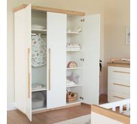 Armoire 3 Portes À Fermeture Douce Lumo Blanc - Chêne Artisan TU