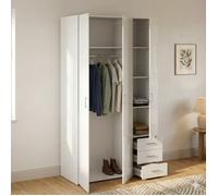 Armoire 3 Portes Aquilone Dmora, en Bois Mélaminé Blanc Brillant 49,5x115,8 cm