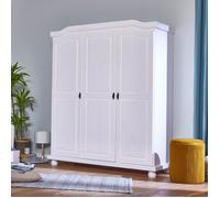 Armoire 3 portes en pin massif blanc - CHAMBERY