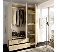Armoire 3 Portes Mayos Dmora, Bois Mélaminé Chêne Marron 51x137 cm