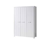 Vipack Armoire Erik 3 portes – pin massif laqué blanc