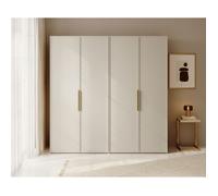 Armoire 4 portes avec tringle et étagères - FRAME - 200 cm - grège