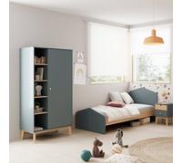 CALICOSY - Armoire 1 porte et 5 niches ouvertes H181 cm - SIMON