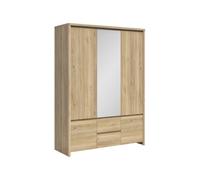 Armoire 5 portes avec penderie coloris Chêne mauvella - PEGANE - | Longueur 153,5 x Profondeur 55,5 x Hauteur 211 cm