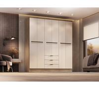 Vente-unique - Armoire 6 Portes et 3 tiroirs - L180 cm - Coloris : Beige et Naturel - PEROLI