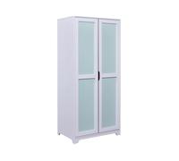 Mid.you Armoire de rangement Prati 2 portes gris clair, menthe verte