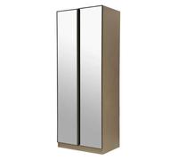 Armoire à 2 portes avec tringle à vêtements, beige, style moderne et élégant