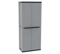 Armoire à balai plastique - 2 portes - 4 étagères - Intérieur et extérieur - 68 x 37,5 x 163,5 cm