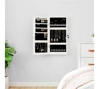 Armoire à bijoux avec miroir et éclairage LED mural blanc Blanc G