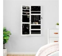 vidaXL Armoire à bijoux avec miroir LED - Blanc