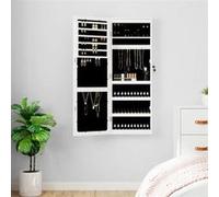 Armoire à bijoux avec miroir et éclairage LED mural blanc G