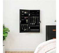 vidaXL Armoire à bijoux mural avec miroir et éclairage LED Noir