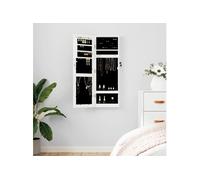 vidaXL Armoire à bijoux murale avec miroir blanc 30 x 8,5 x 90 cm