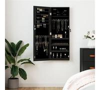 vidaXL Armoire à bijoux avec miroir murale noir 37,5x10x106 cm