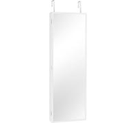 Armoire à bijoux miroir 42,52 pouces Verrouillable Montage mural ou sur porte Armoire blanche