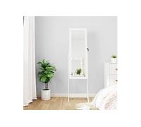vidaXL Armoire à bijoux miroir LED Blanc