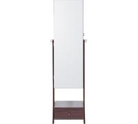 Armoire à bijoux miroir Miroir sur pied avec rangement Pleine longueur Marron
