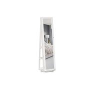 HOMCOM Armoire à bijoux miroir de rangement verrouillable avec petit miroir intégré étagères de rangement à l'arrière pivotante à 360 °