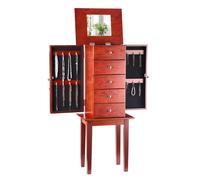 VEVOR Armoire à Bijoux Sur Pied en Bois Tiroirs de Grande Capacité et Multicouche Bois