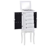 Armoire à Bijoux sur Pieds Blanc Meuble de Rangement Buffet Bahut vidaXL
