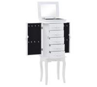 vidaXL Armoire à bijoux sur pieds MDF Bois de pin Blanc