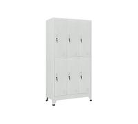 vidaXL Armoire à Casiers 6 Compartiments Acier Gris Meuble Armoire-fichier