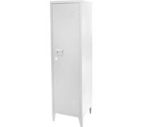 Armoire à casiers blanche pour bureau, 1 porte, style industriel - Dimensions : 38 x 38 x H 137 cm