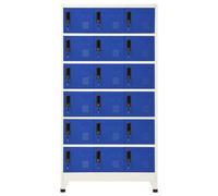 Armoire à casiers de haute qualité Gris et bleu 90x40x180 cm Acier, commodes DE36169