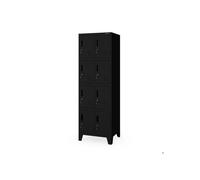 Armoire à casiers double pour vêtements de travail et de sécurité : ROBERT 2 Plus 559 x 1720 x 450 mm noir
