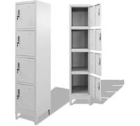 Armoire à casiers - vidaXL - 4 compartiments - Gris - 180 cm - Meuble d’entrée