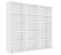 Armoire à CD - VIDAXL - 801787 - Blanc - 102x23x89 5 cm - 15 Compartiments Ouverts