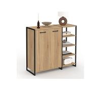 IDMARKET Armoire à chaussures 12 paires LUIS 2 portes avec étagère design industriel
