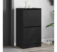 Armoire à Chaussures 2 Tiroirs Rabattables Étagère Rangement Gris Béton vidaXL
