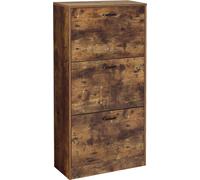 Armoire à chaussures à 3 volets, armoire de rangement en bois à 3 niveaux, idéale pour les entrées étroites, les couloirs, le salon, la chambre à coucher