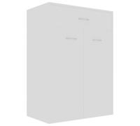 Armoire à Chaussures Blanc 60x35x84 cm avec Étagères et Tiroir en Tissu | 2 portes, 4 étagères, tiroir, ancres murales, installation facile, moule simple