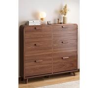 Armoire à chaussures en bois massif - Design seau inclinable avec grande plaque supérieure - Étagère à chaussures élégante pour bureau, salon, chambre à coucher