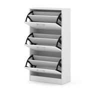 Armoire à chaussures étroite avec 3 rabats (l x H x P) : 60 x 116 x 28 cm | Meuble à chaussures pour 12 à 18 paires de chaussures