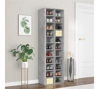 vidaXL Armoire à chaussures Gris béton 54x34x183 cm Aggloméré