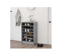 Armoire à chaussures Gris béton 60x35x92 cm Bois d'ingénierie